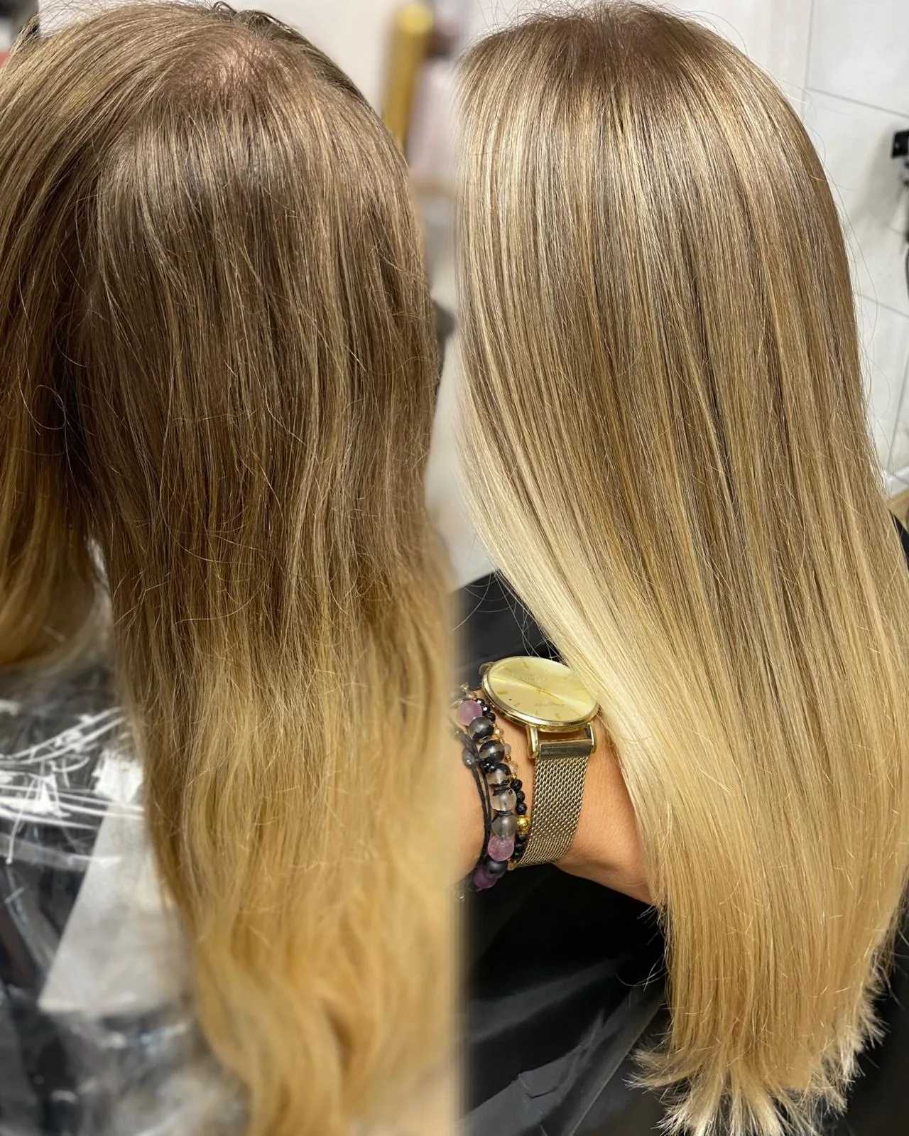 Metamorfoza blond przed i po